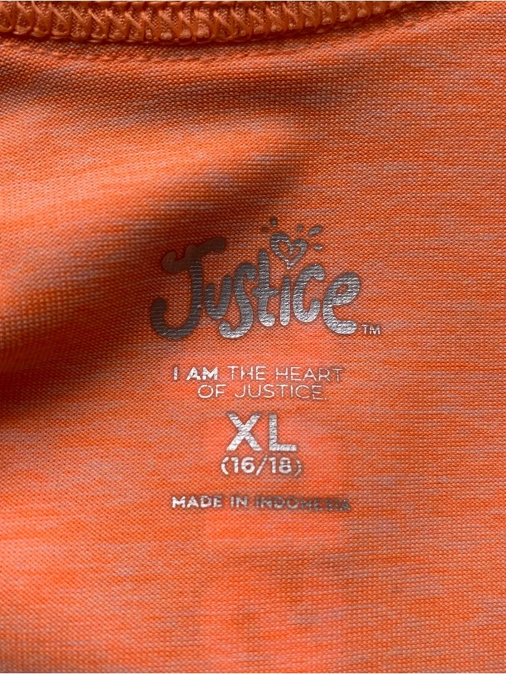Justice Girls Orange Active Tank with Vertical Logo‎ XL 16/18